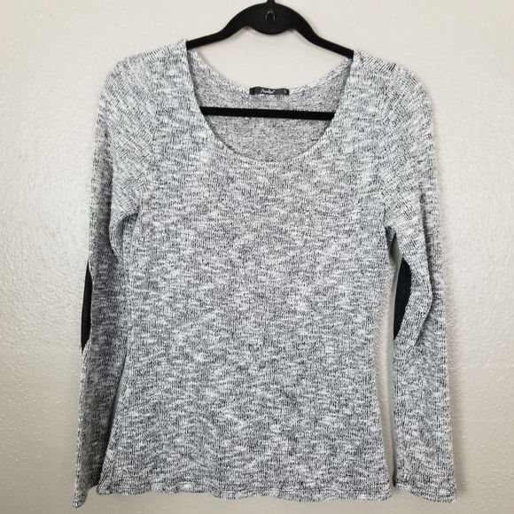 Papaya Gray Long Sleeve Sweater Elbow Patches S - Picture 1 of 3